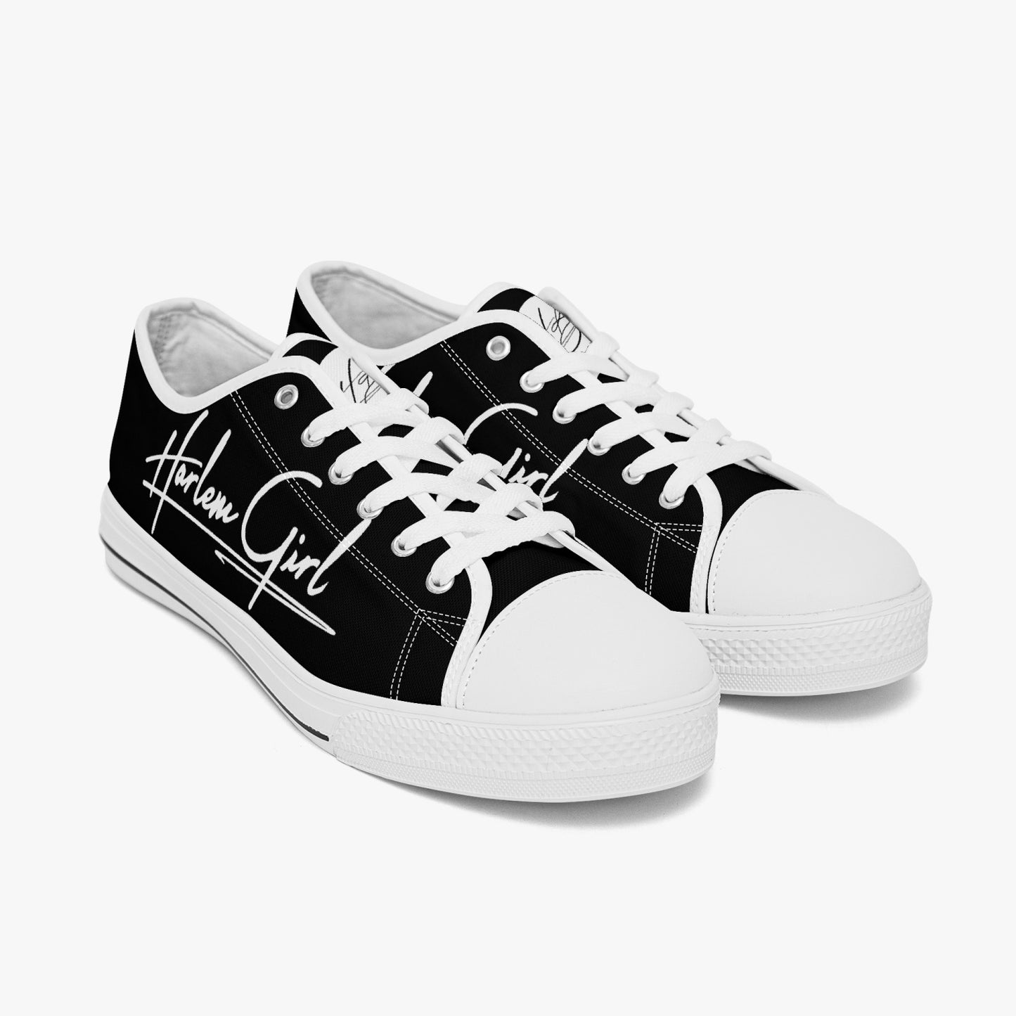 HB Harlem Girl "Lenox Ave" Classic Low Tops - Onyx - Women (Black or White Sole)