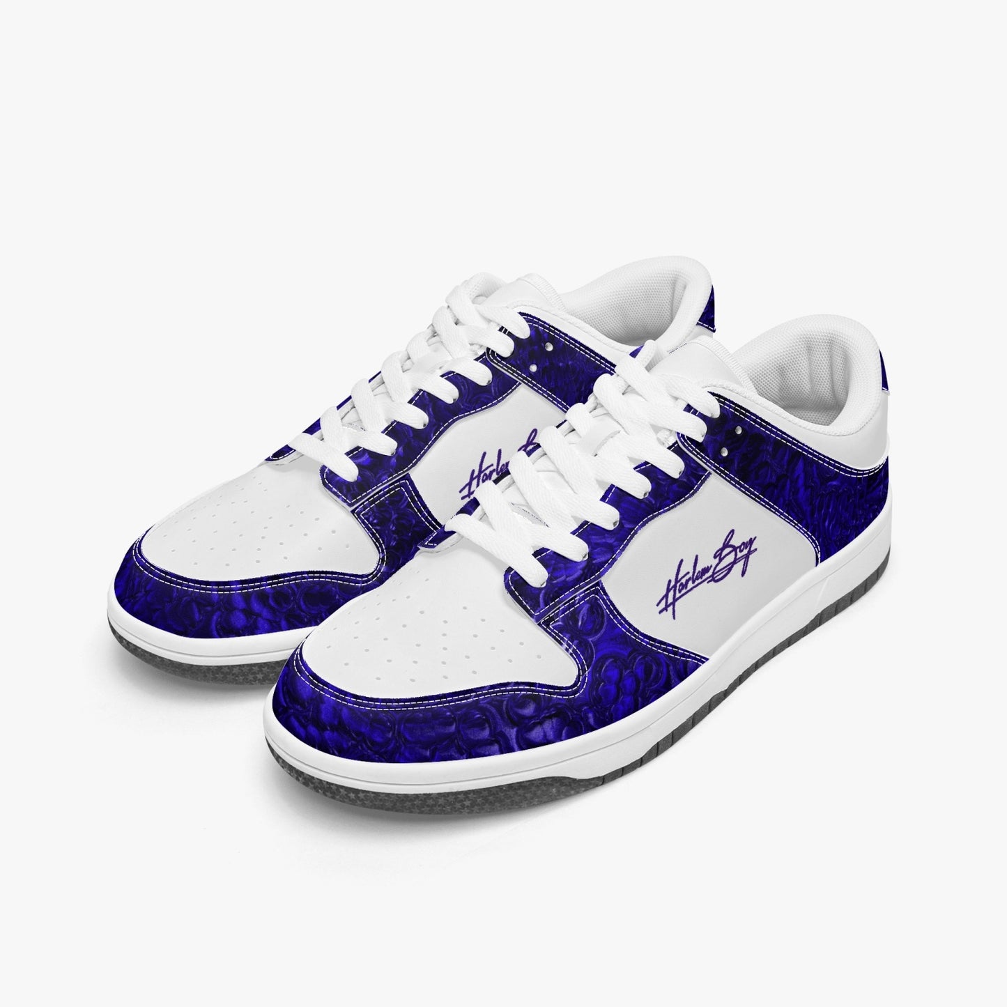 Harlem Boy Collection - Dunks - Low Top Men - Crocodile Print Sapphire