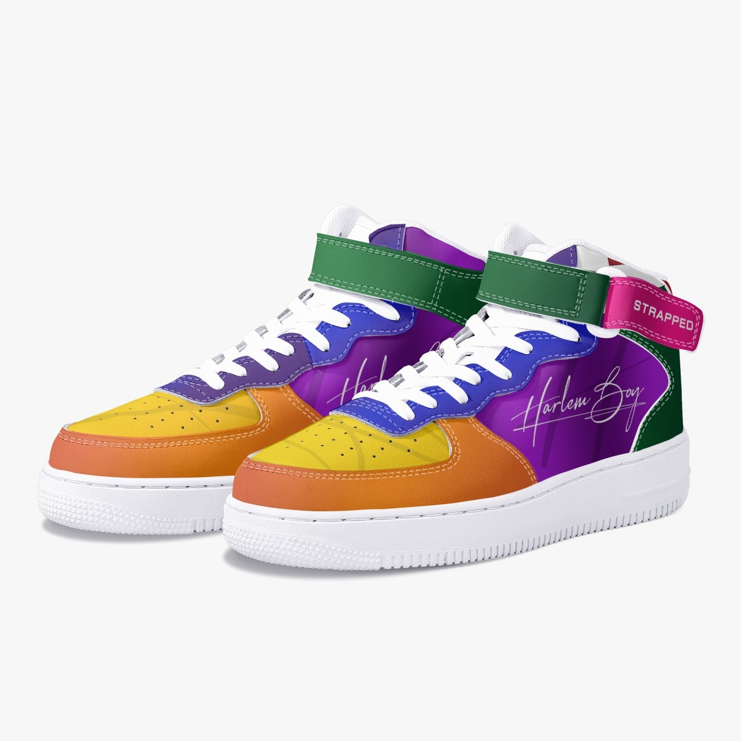Harlem Boy "Strapped" Leather Hi Top Kicks - Color Block Edition