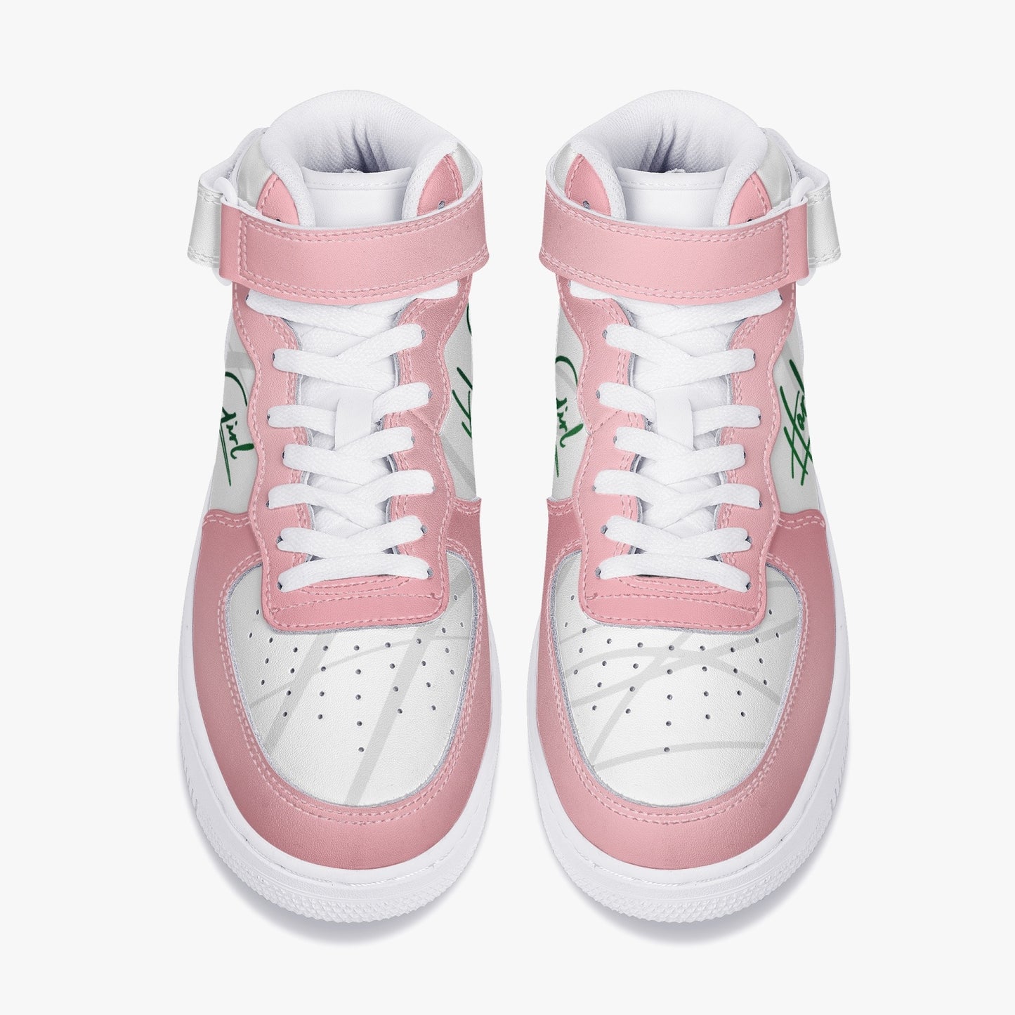 HB Harlem Girl "Strapped" Women's Leather Hi Top Kicks - Pink n Green
