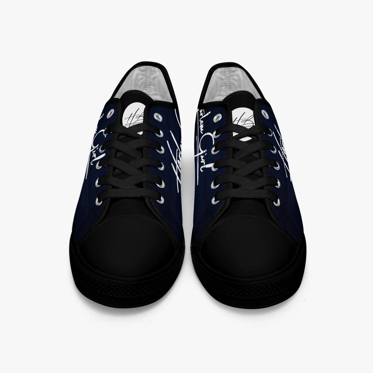 HB Harlem Girl "Lenox Ave" Classic Low Tops - BluBlac Onyx- Women (Black or White Sole)