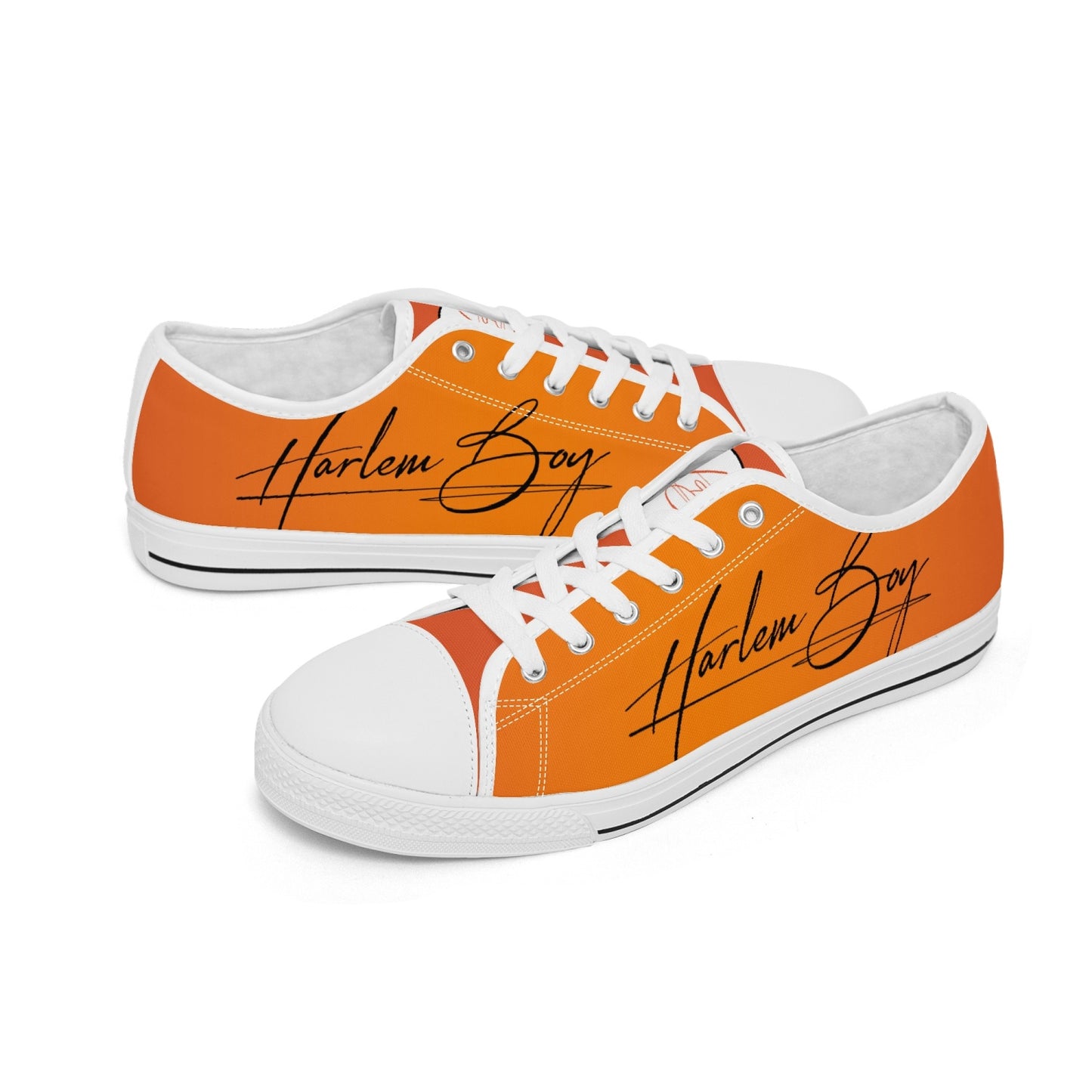 Harlem Boy "Lenox Ave" Unisex Classic Low Tops - Mandarin (Black or White Sole)