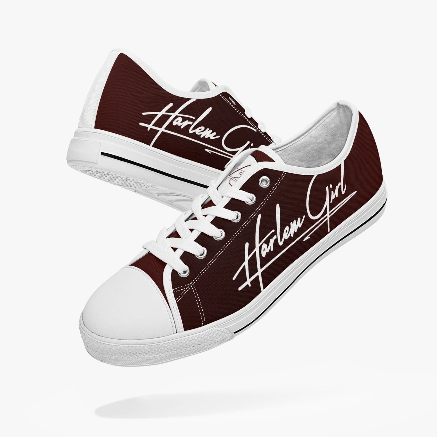 HB Harlem Girl "Lenox Ave" Classic Low Tops - Burnished Mahogany - Women (Black or White Sole)