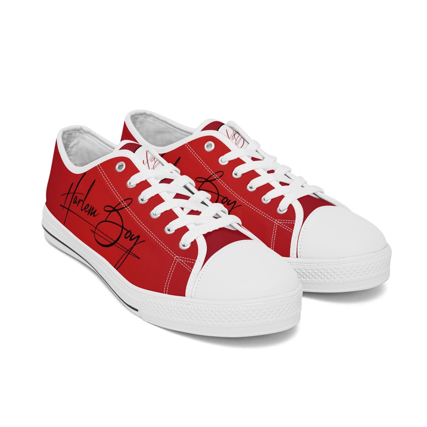 Harlem Boy "Lenox Ave" Unisex Classic Low Tops - Ruby (Black or White Sole)