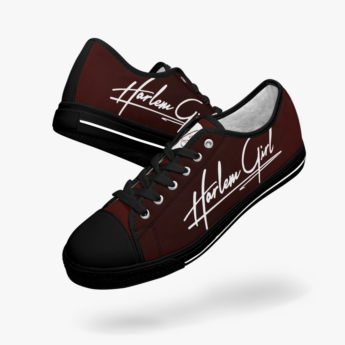 HB Harlem Girl "Lenox Ave" Classic Low Tops - Burnished Mahogany - Women (Black or White Sole)