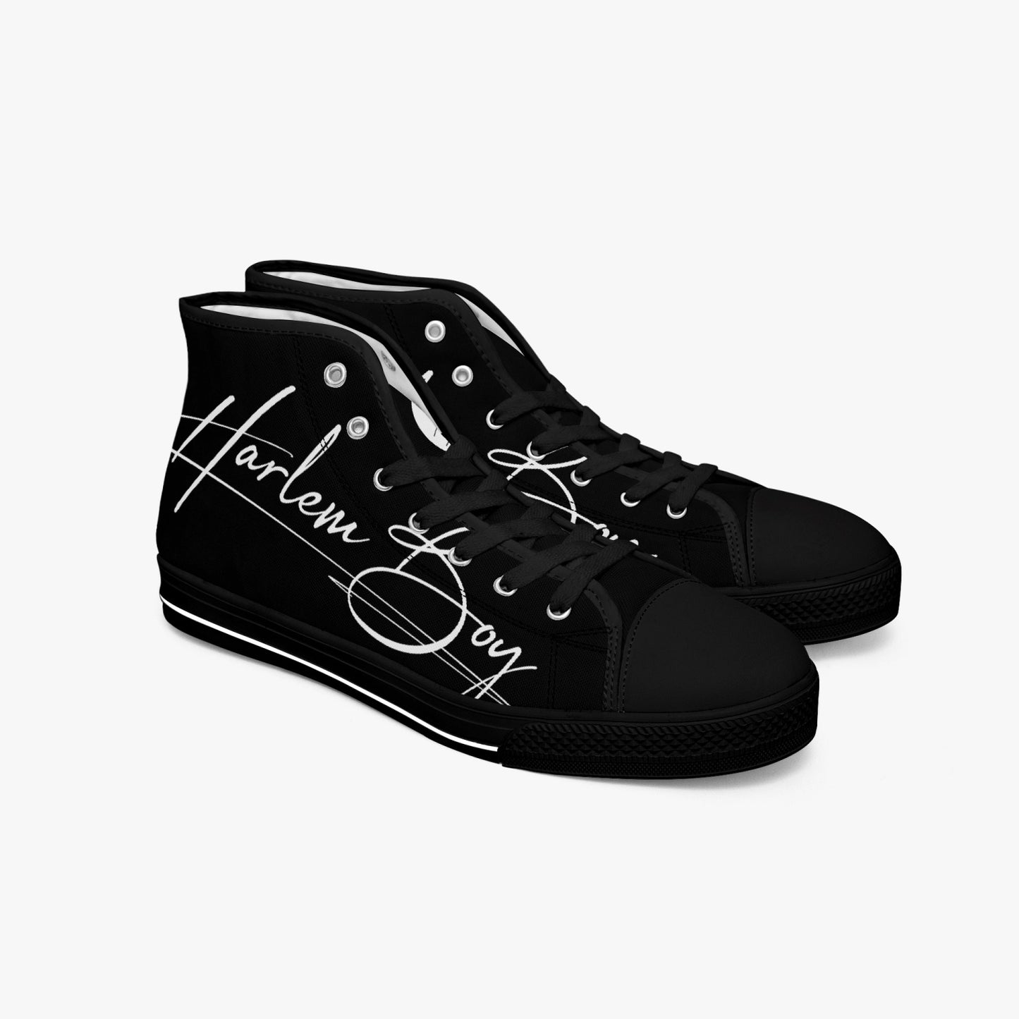 HB Harlem Boy "Lenox Ave" Classic High Top - Onyx - Men (Black or White Soles)