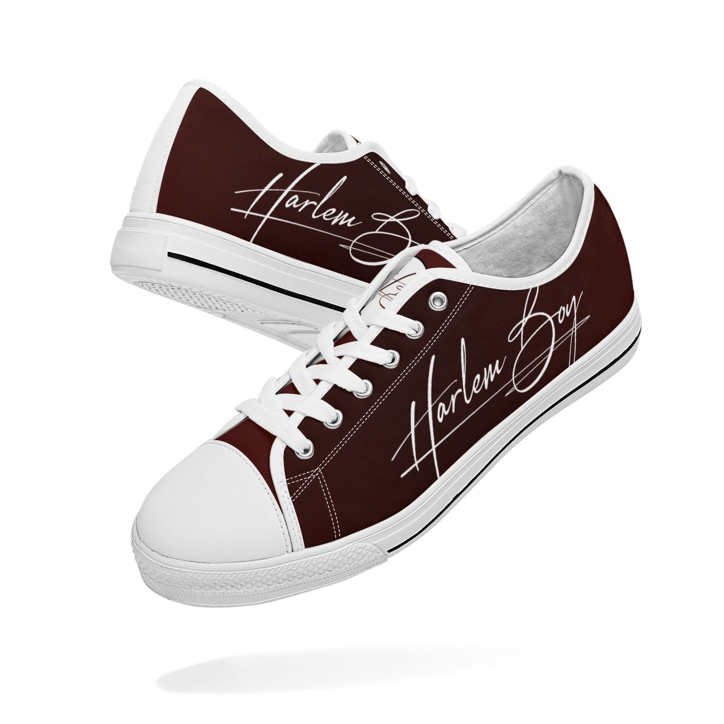 Harlem Boy "Lenox Ave" Unisex Classic Low Tops - Burnished Mahogany (Black or White Sole)