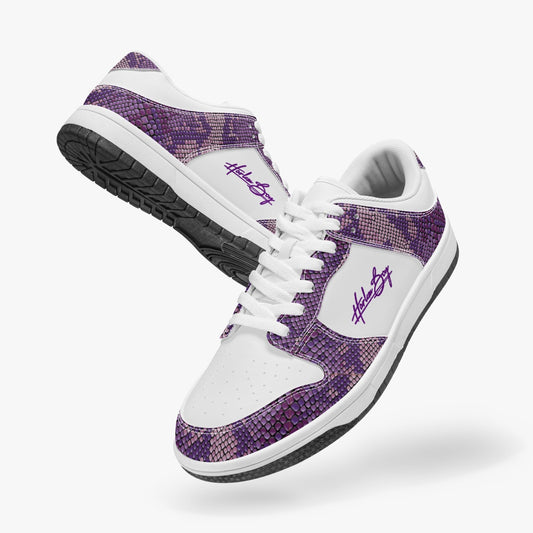 Harlem Boy Collection  - Dunks - Low Top Men - Snakeskin Print Amethyst
