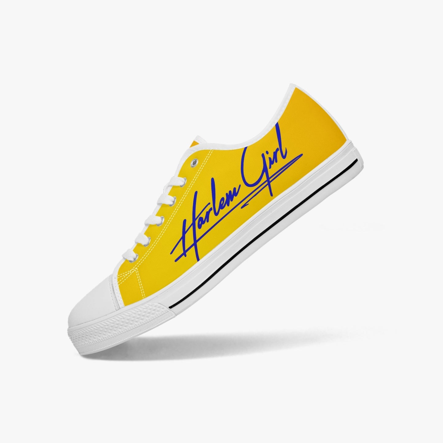 HB Harlem Girl "Lenox Ave" Classic Low Tops - Blue n Gold - Women (Black or White Sole)