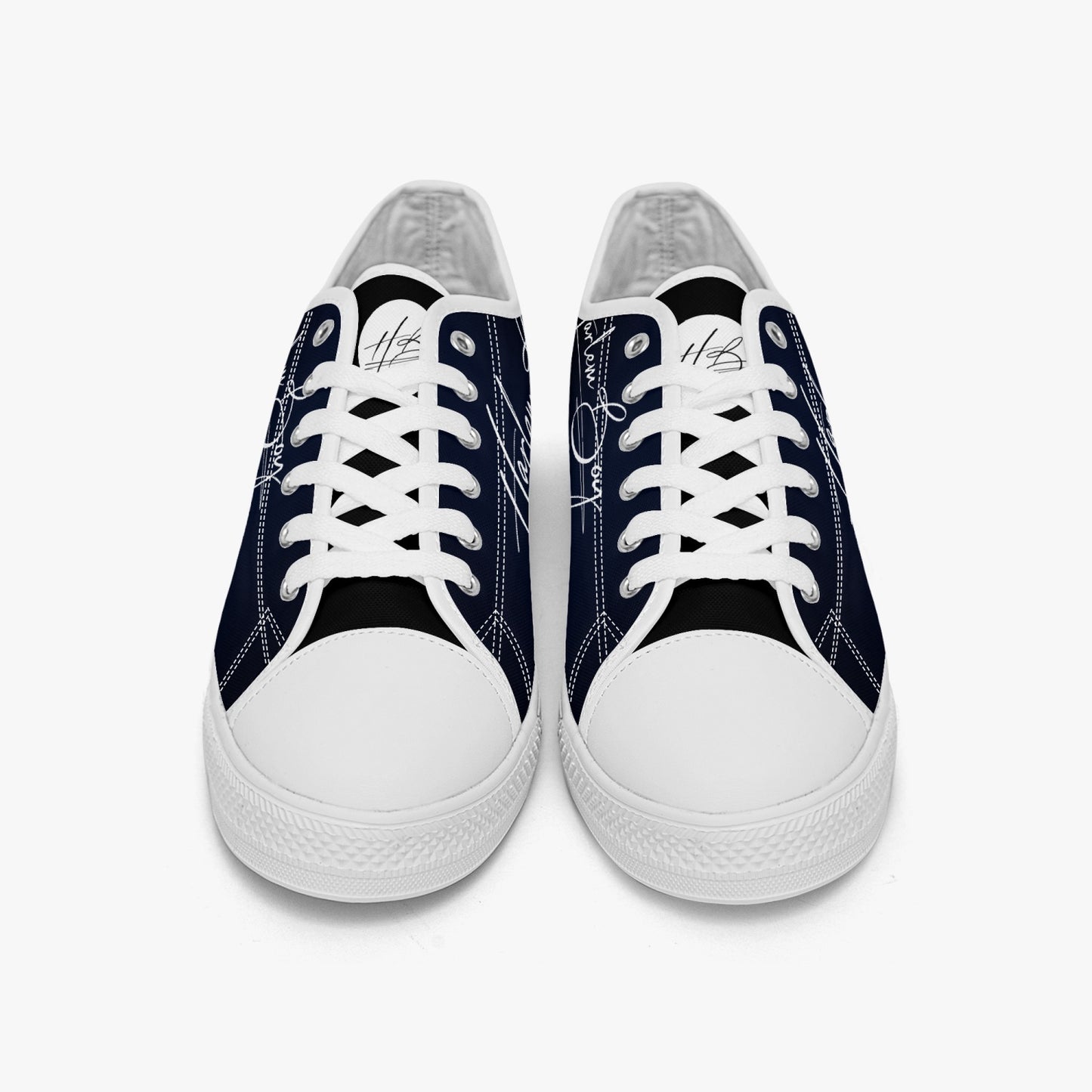 HB Harlem Boy "Lenox Ave" Classic Low Tops - BluBlac Onyx - Men (Black or White Sole)