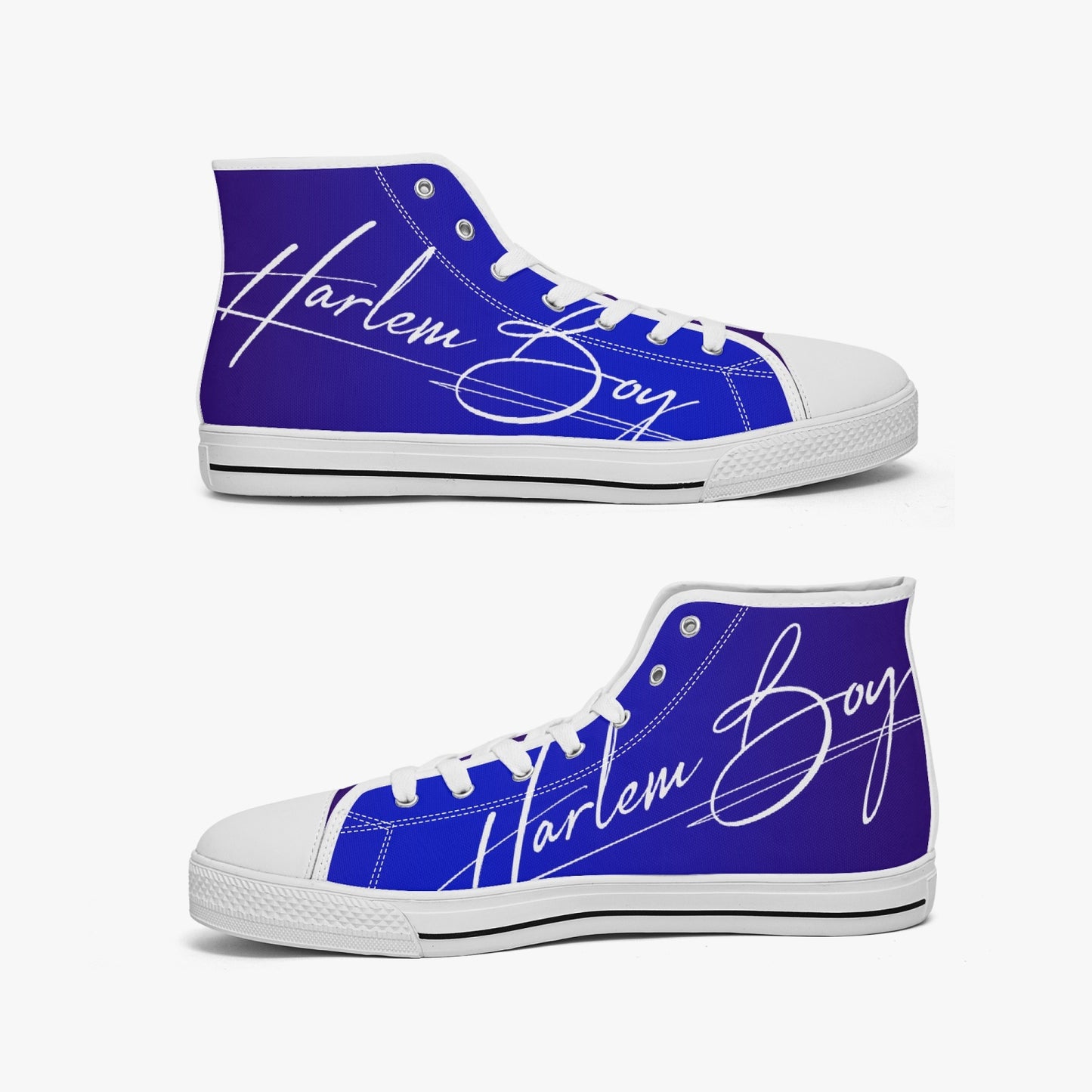 HB Harlem Boy "Lenox Ave" Classic High Top - Sapphire - Men (Black or White Soles)