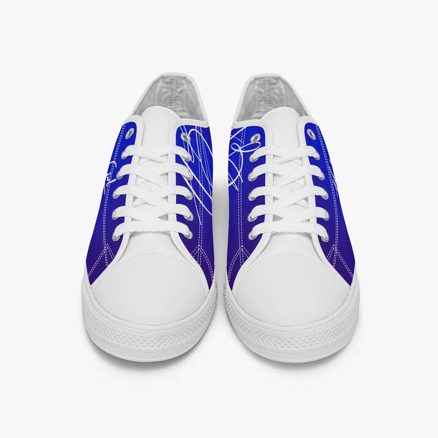 Harlem Girl "Coolee High" Womens Low-Top Canvas Sneaks - Sapphire