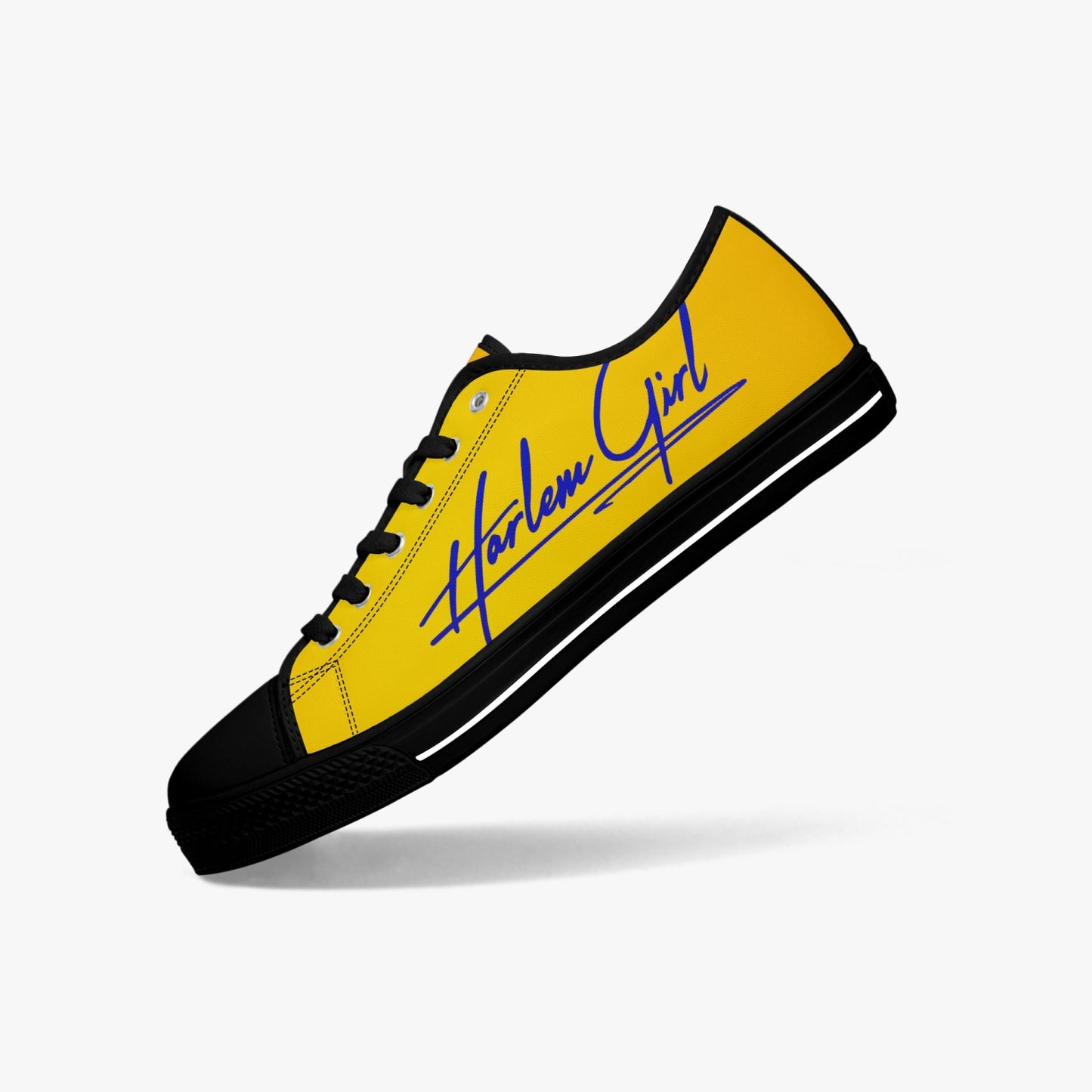 HB Harlem Girl "Lenox Ave" Classic Low Tops - Blue n Gold - Women (Black or White Sole)
