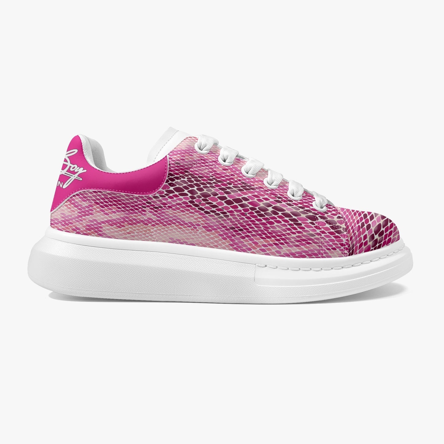 Harlem Boy Sankofa - Snakeskin Print - Pink Fuchsia Red - Mens