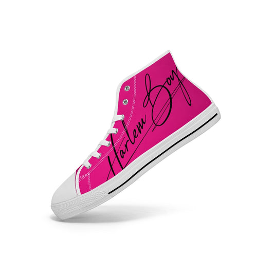 Harlem Boy "Lenox Ave" Unisex Classic High Tops - Fuchsia (Black or White Sole)