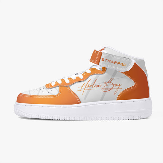 Harlem Boy "Strapped" Leather Hi Top Kicks - Mandarin
