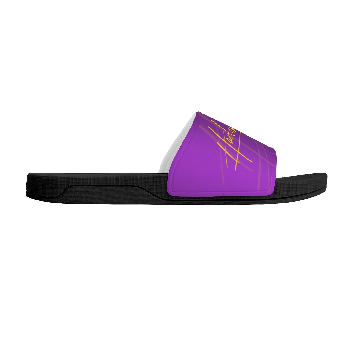 Harlem Boy Collection Mens Slides Purple and Gold