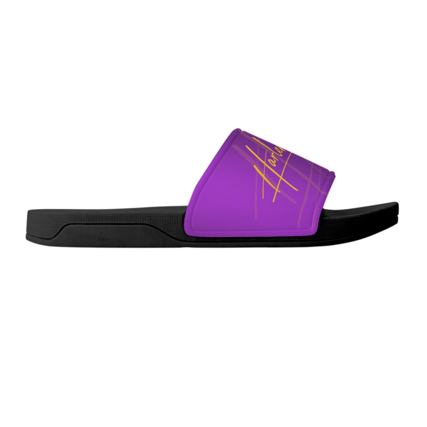 Harlem Boy Collection Mens Slides Purple and Gold