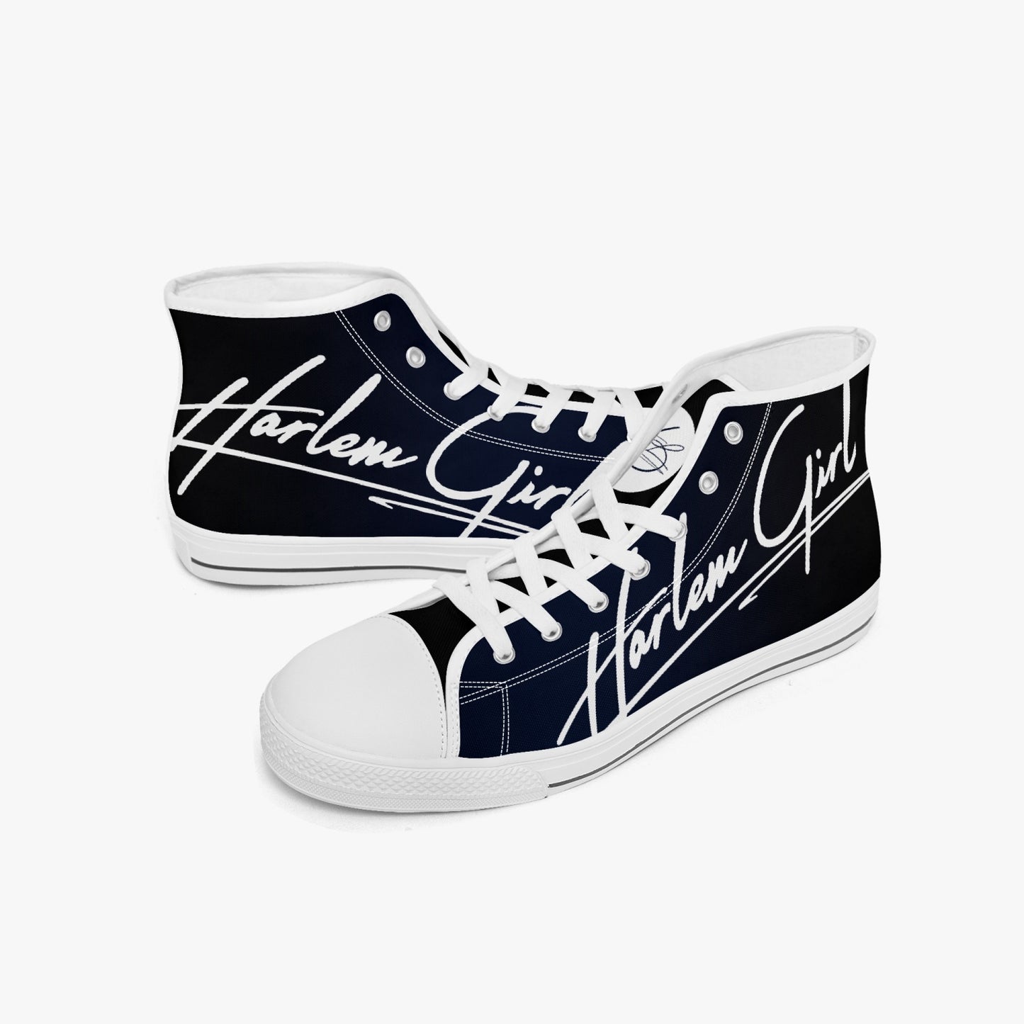 HB Harlem Girl "Lenox Ave" Classic High Top - Onyx - Women (Black or White Soles)