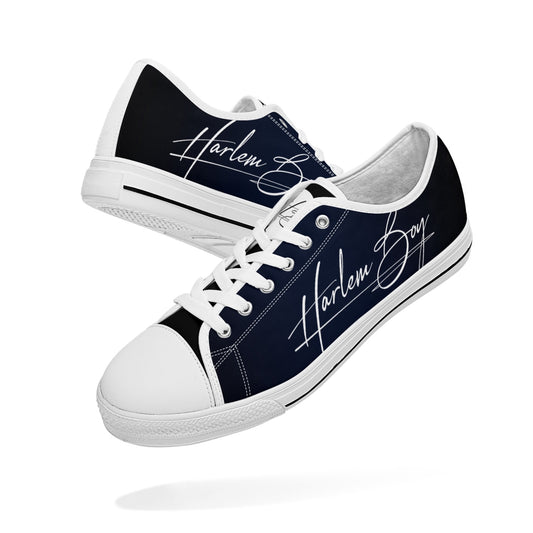 Harlem Boy "Lenox Ave" Unisex Classic Low Tops - BluBlac Onyx (Black or White Sole)