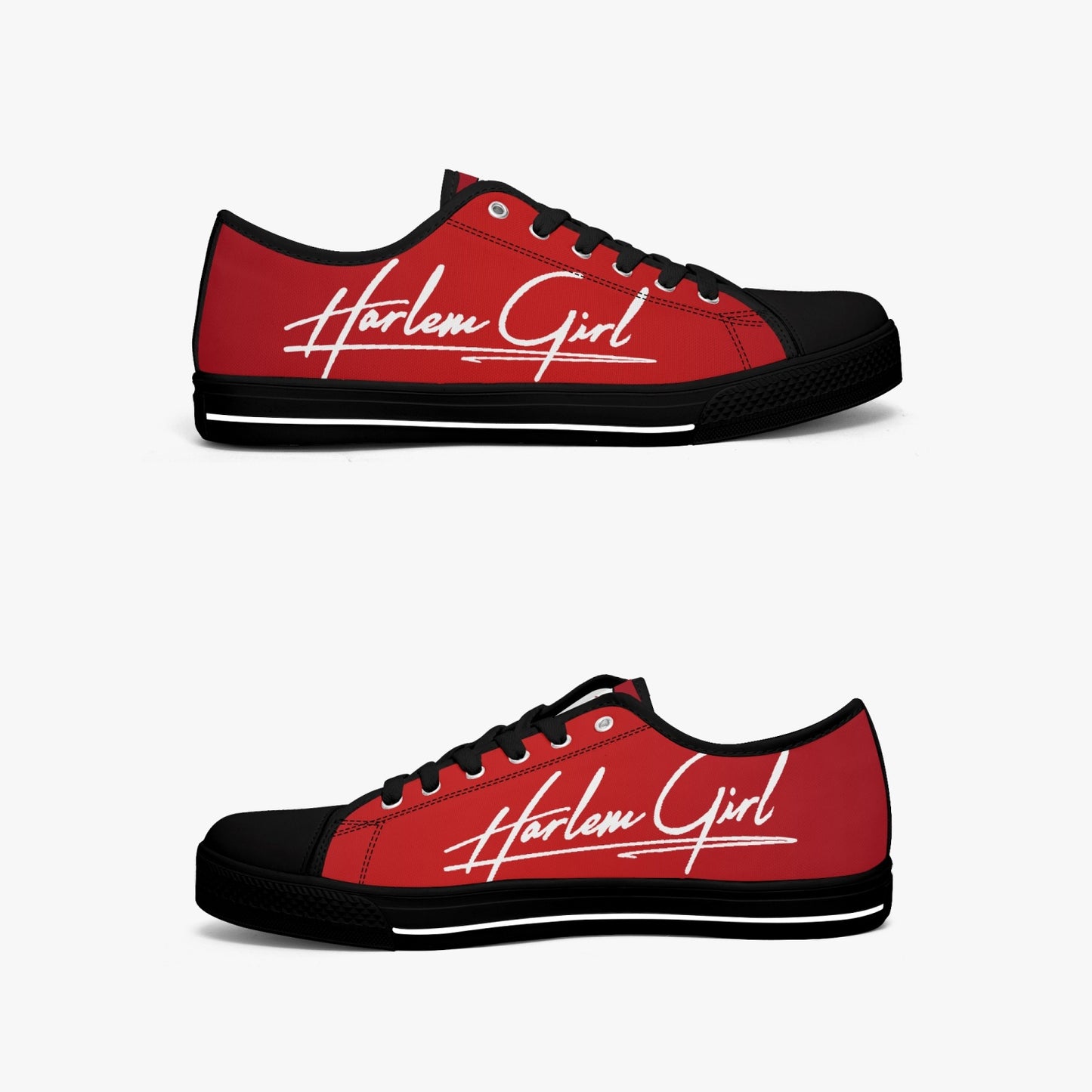 HB Harlem Girl "Lenox Ave" Classic Low Tops - Ruby - Women (Black or White Sole)
