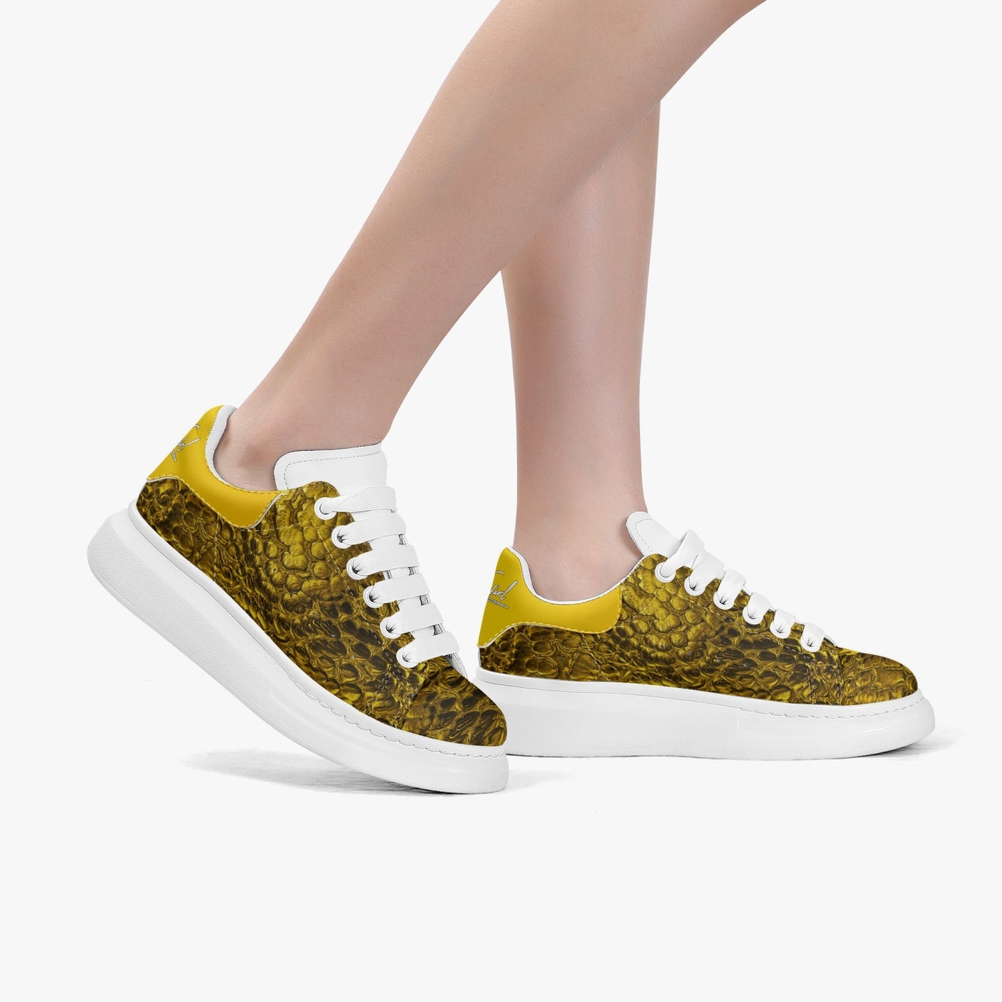 HBC - Harlem Girl Sankofa - Crocodile Print - Gold - Womens
