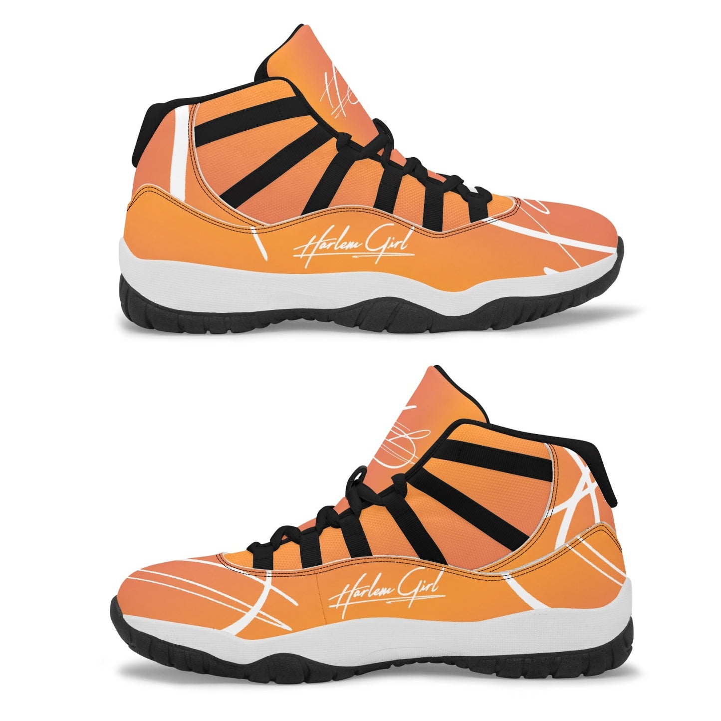 Harlem Girl "Tribe" Basketball - Mandarin w/Black or White Trim (Women's)