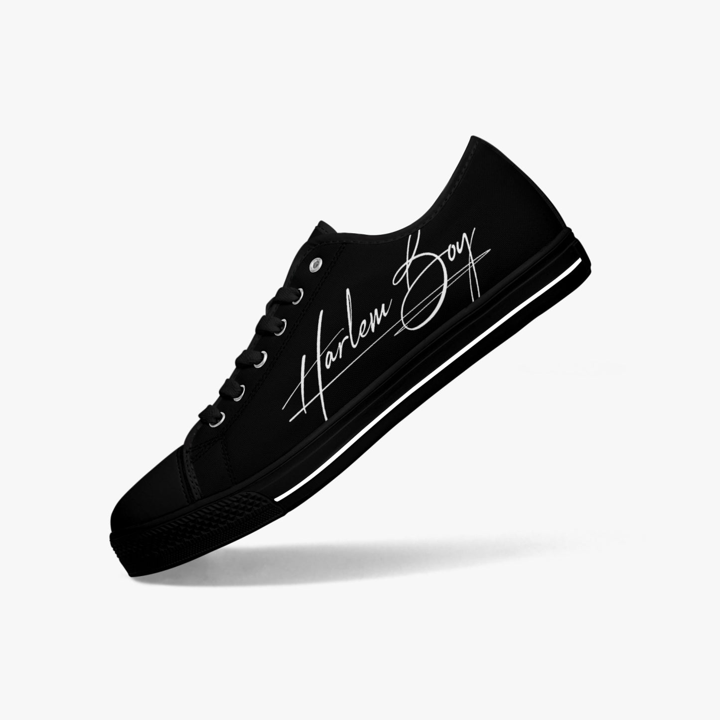 HB Harlem Boy "Lenox Ave" Classic Low Tops - Onyx - Men (Black or White Sole)