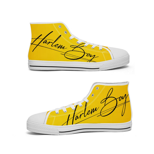 Harlem Boy "Lenox Ave" Unisex Classic High Tops - Gold (Black or White Sole)