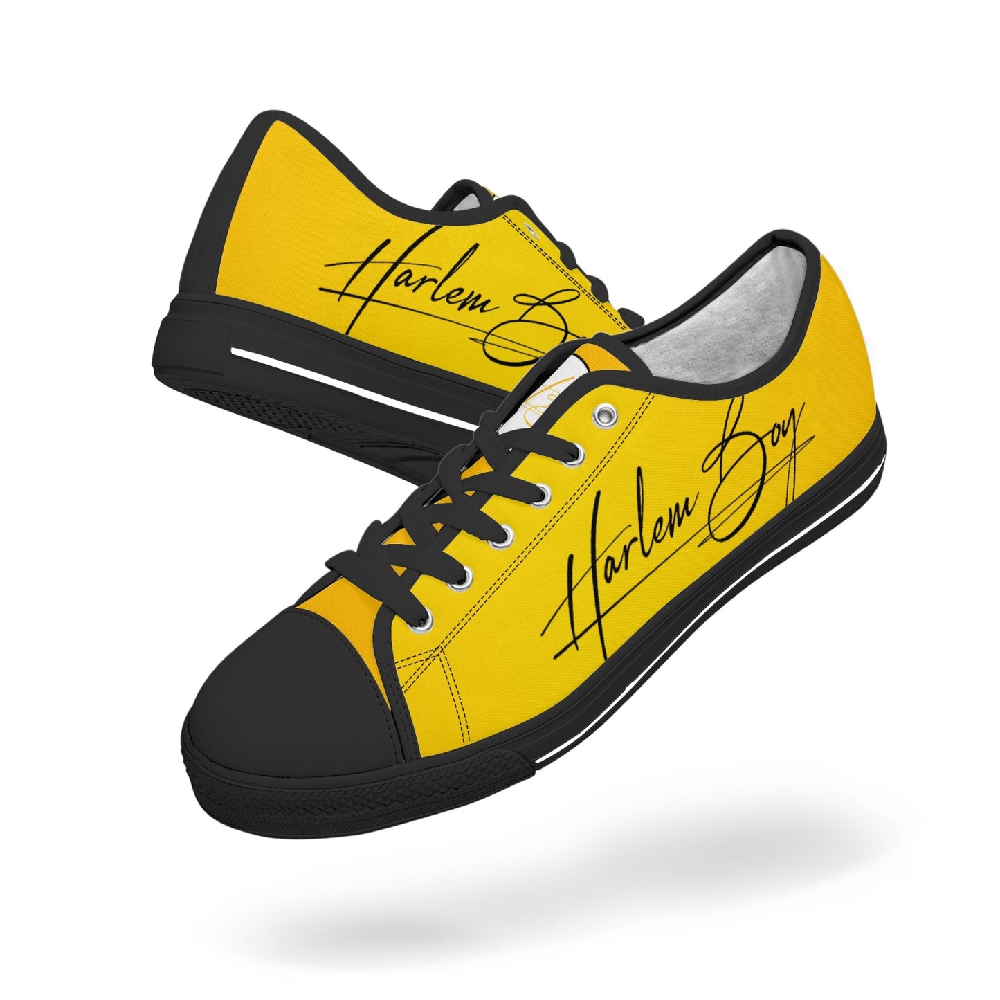 Harlem Boy "Lenox Ave" Unisex Classic Low Tops - Gold (Black or White Sole)