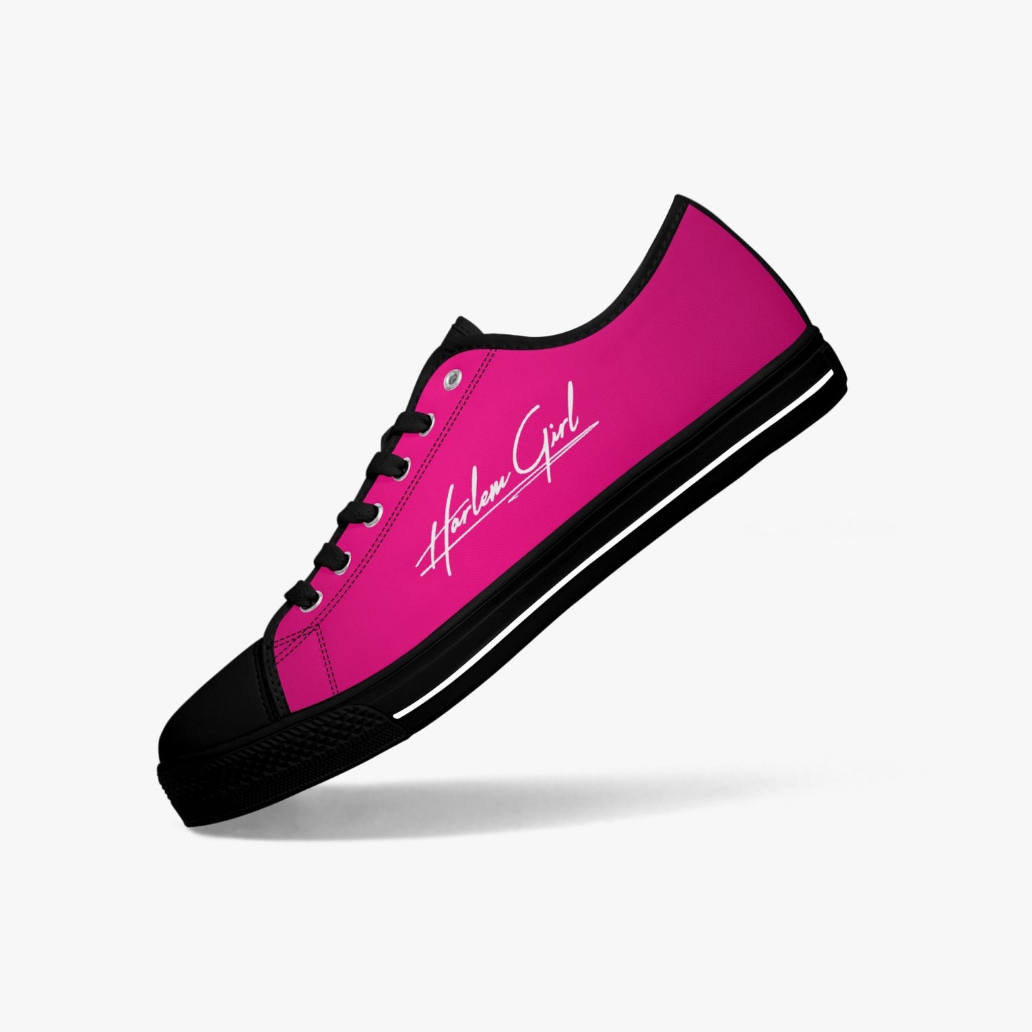 Harlem Girl "Coolee High" Womens Low-Top Canvas Sneaks - Fuchsia