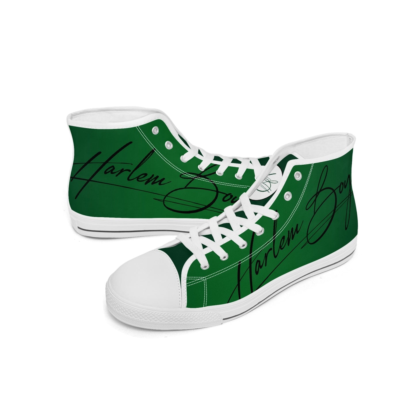 Harlem Boy "Lenox Ave" Unisex Classic High Tops - Emerald (Black or White Sole)