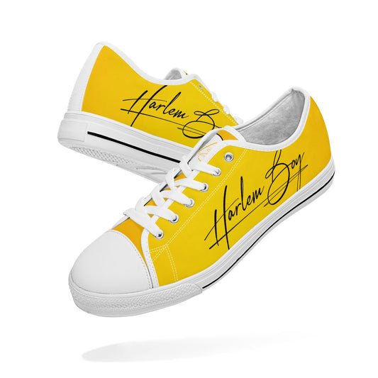 Harlem Boy "Lenox Ave" Unisex Classic Low Tops - Gold (Black or White Sole)