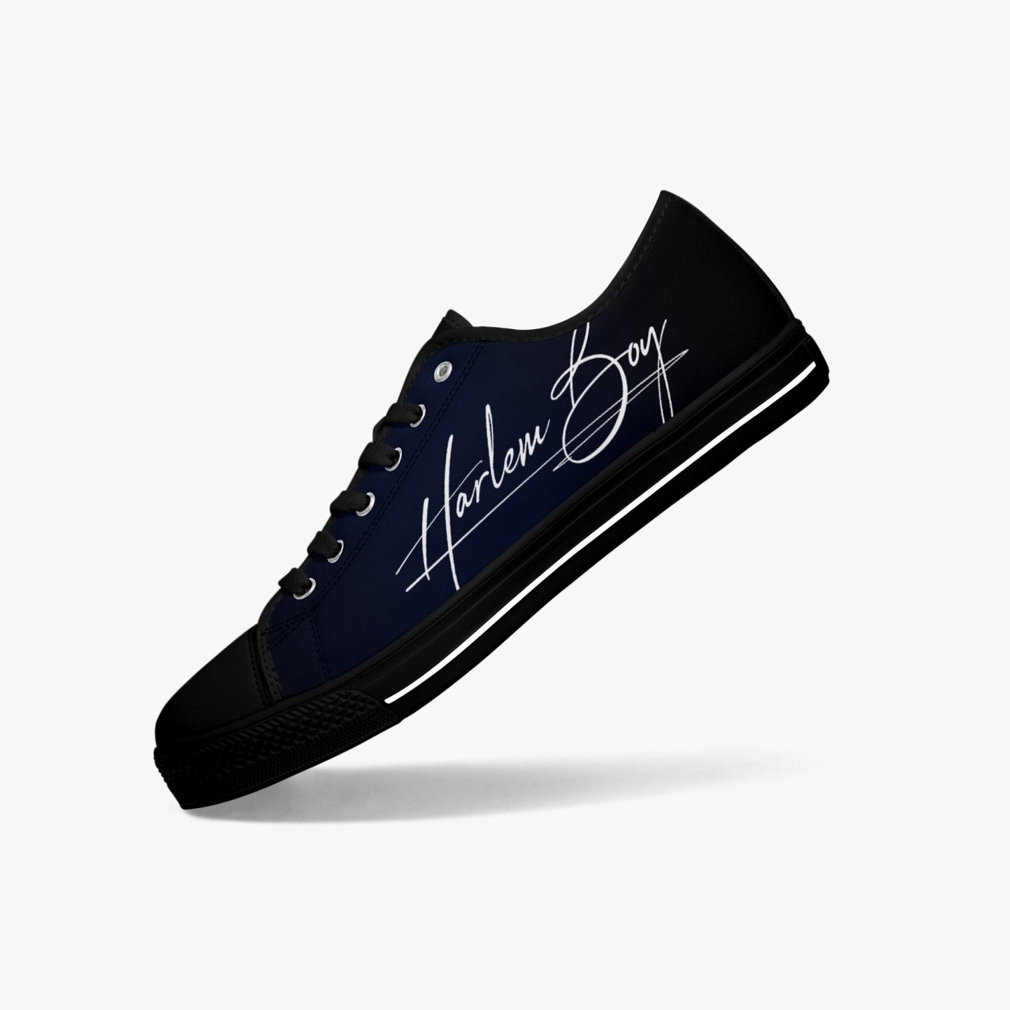 HB Harlem Boy "Lenox Ave" Classic Low Tops - BluBlac Onyx - Men (Black or White Sole)