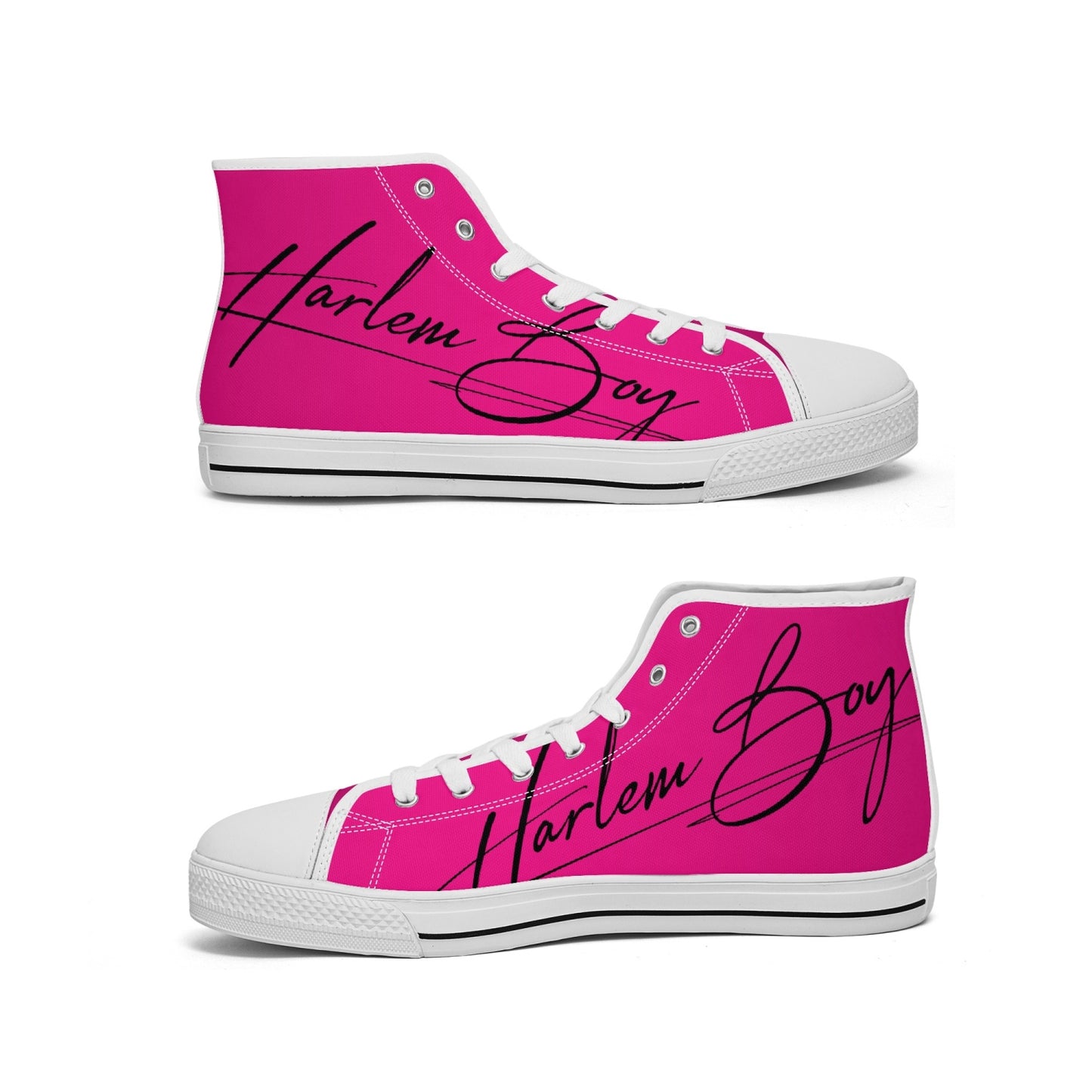 Harlem Boy "Lenox Ave" Unisex Classic High Tops - Fuchsia (Black or White Sole)