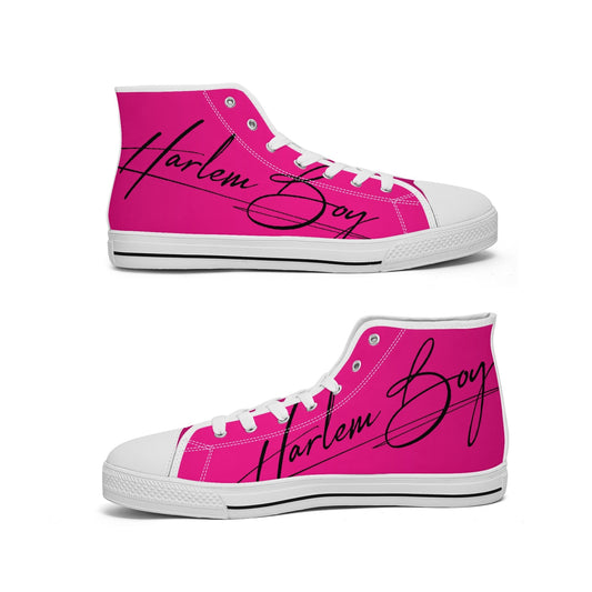 Harlem Boy "Lenox Ave" Unisex Classic High Tops - Fuchsia (Black or White Sole)