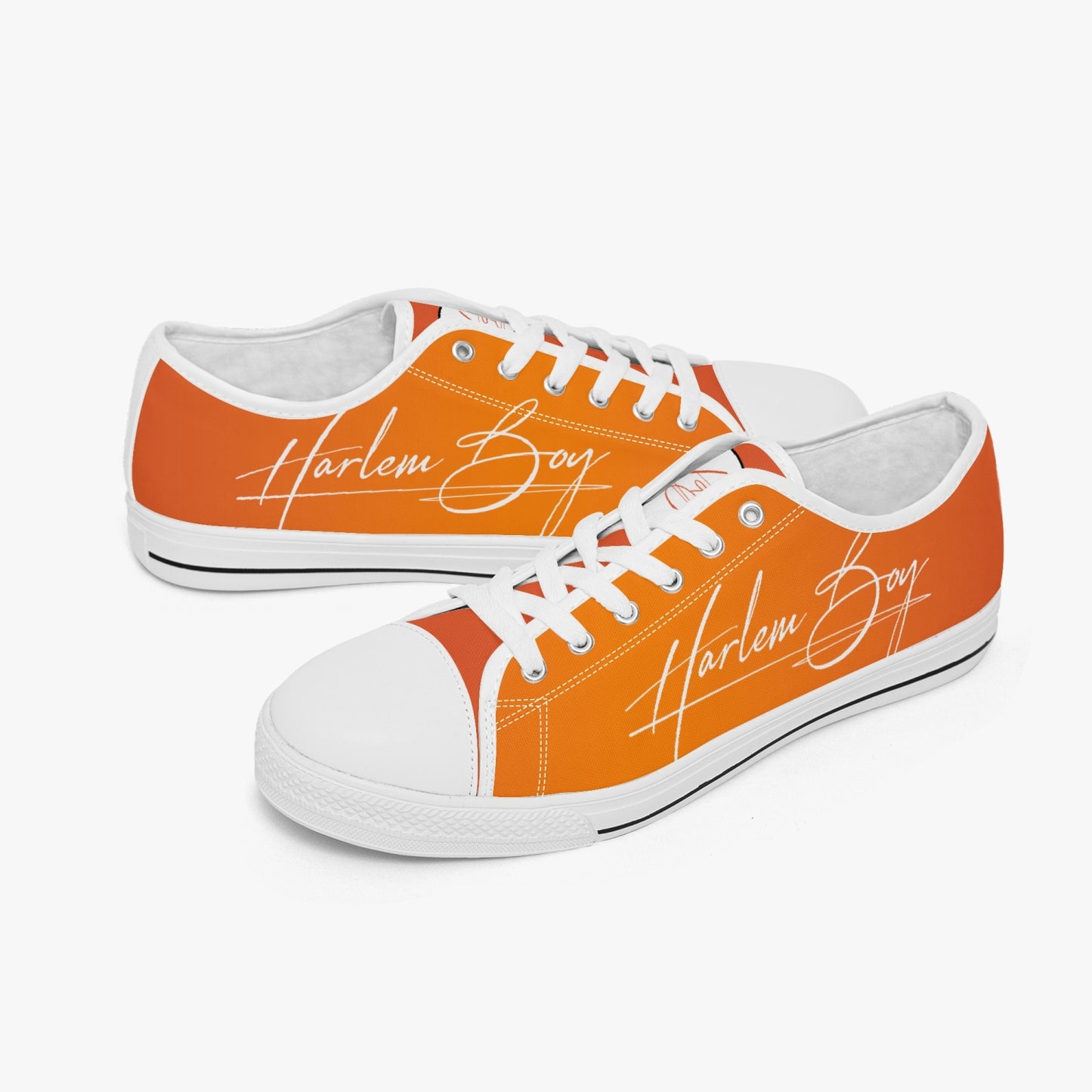 HB Harlem Boy "Lenox Ave" Classic Low Tops - Mandarin - Men (Black or White Sole)