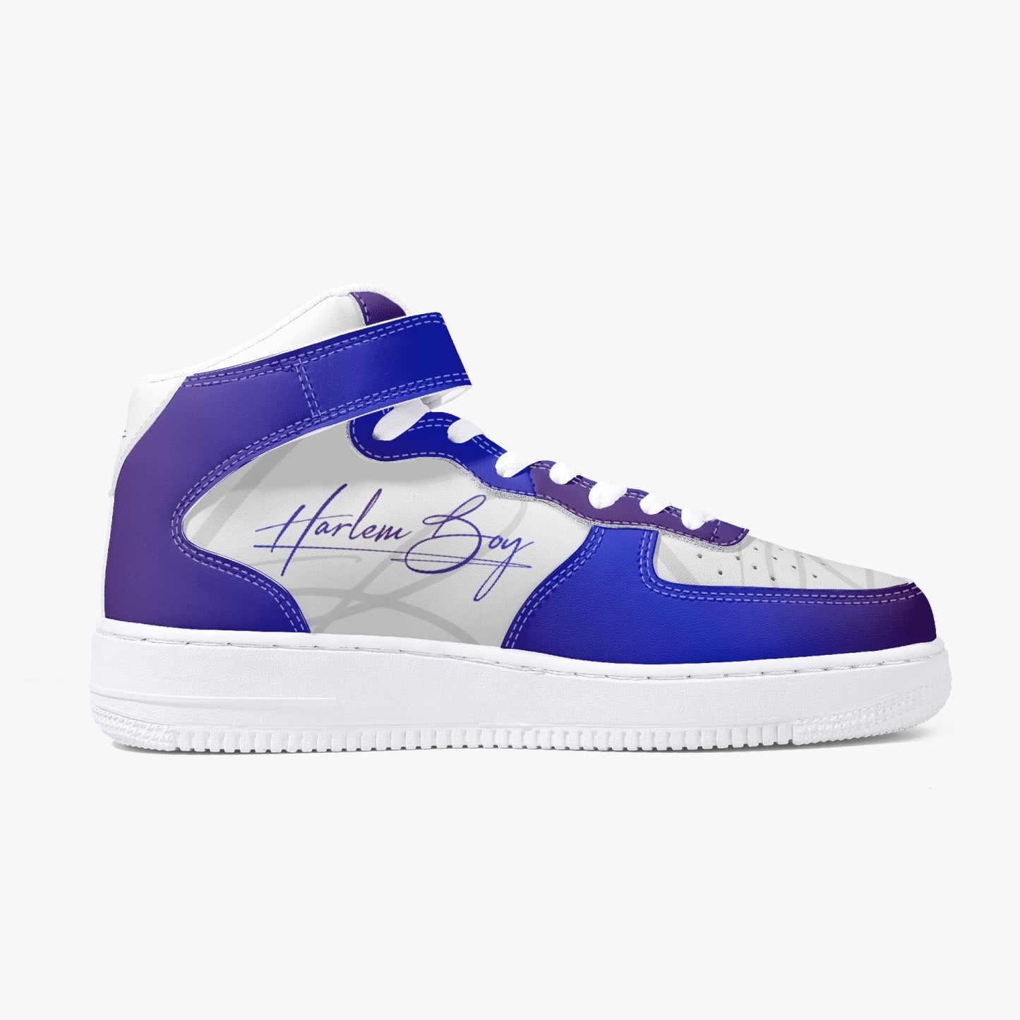 Harlem Boy "Strapped" Leather Hi Top Kicks - Sapphire