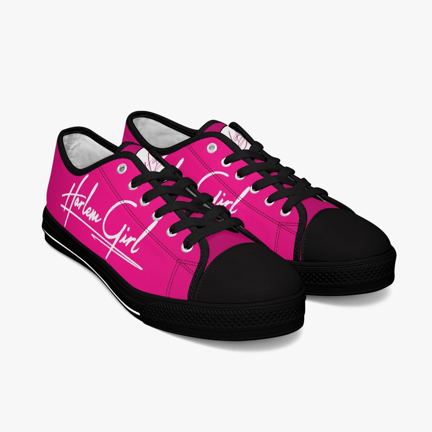 HB Harlem Girl "Lenox Ave" Classic Low Tops - Fuchsia - Women (Black or White Sole)
