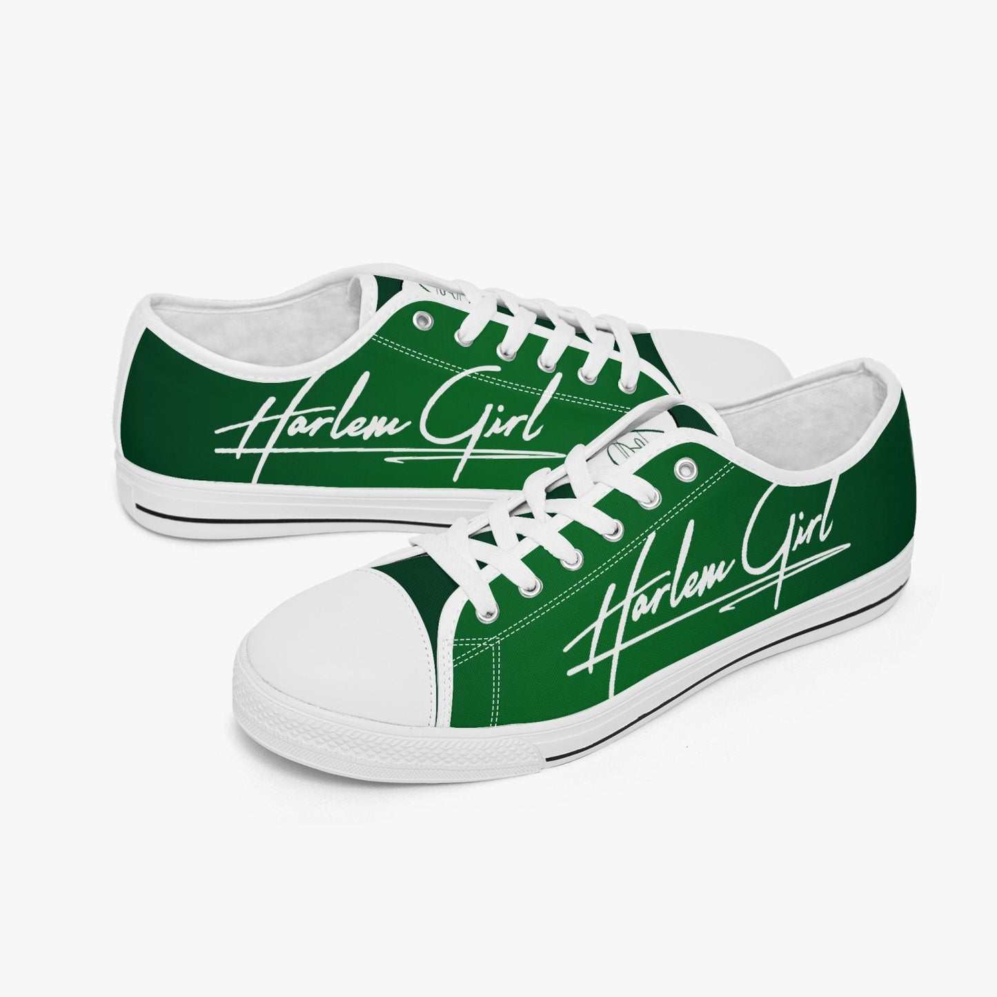 HB Harlem Girl "Lenox Ave" Classic Low Tops - Emerald - Women (Black or White Sole)