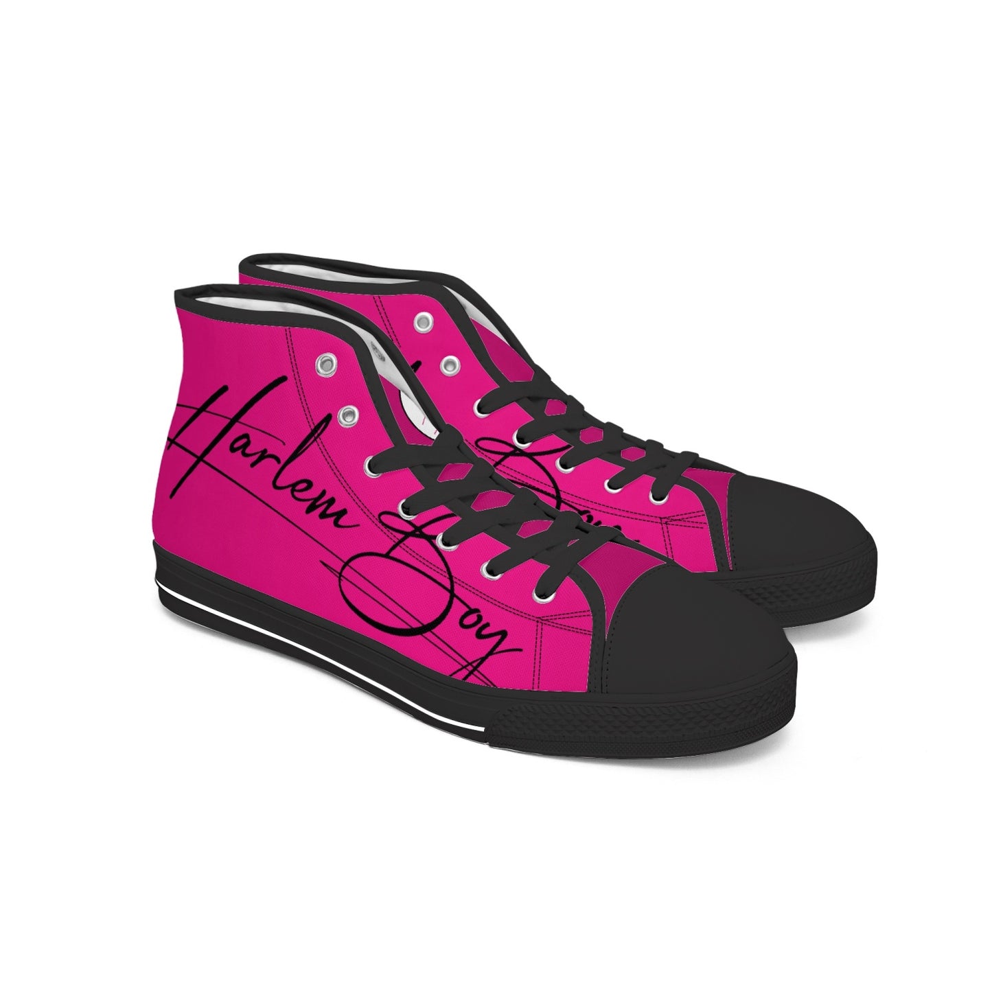 Harlem Boy "Lenox Ave" Unisex Classic High Tops - Fuchsia (Black or White Sole)