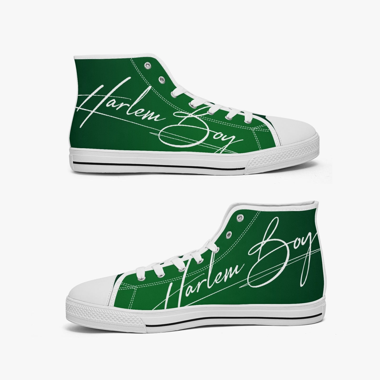 HB Harlem Boy "Lenox Ave" Classic High Top - Emerald - Men (Black or White Soles)