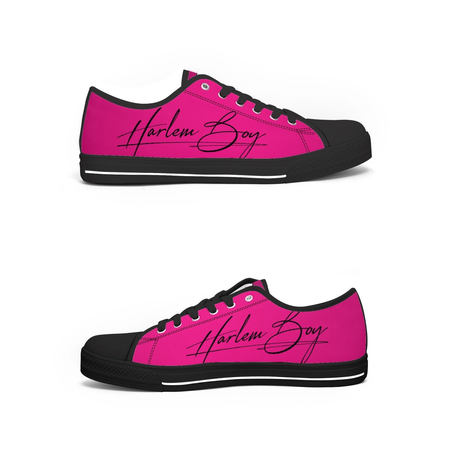 Harlem Boy "Lenox Ave" Unisex Classic Low Tops - Fuchsia (Black or White Sole)