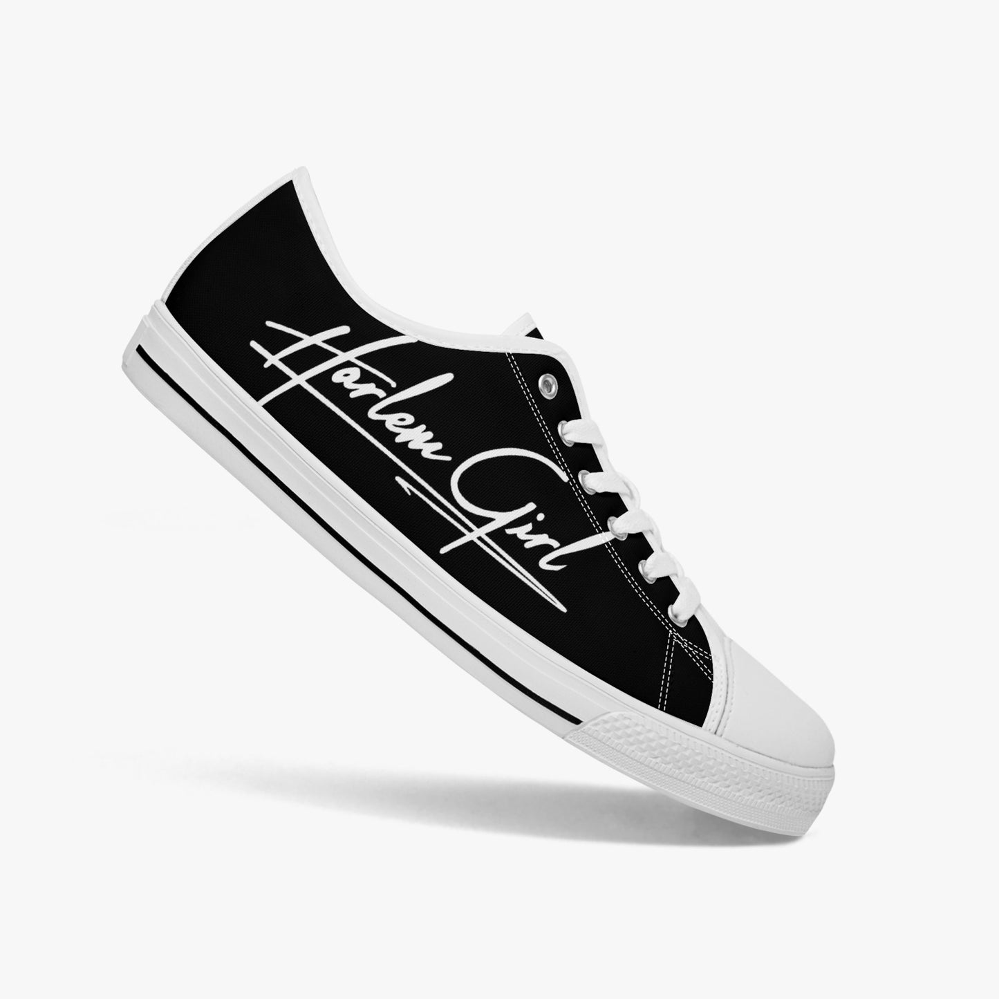 HB Harlem Girl "Lenox Ave" Classic Low Tops - Onyx - Women (Black or White Sole)
