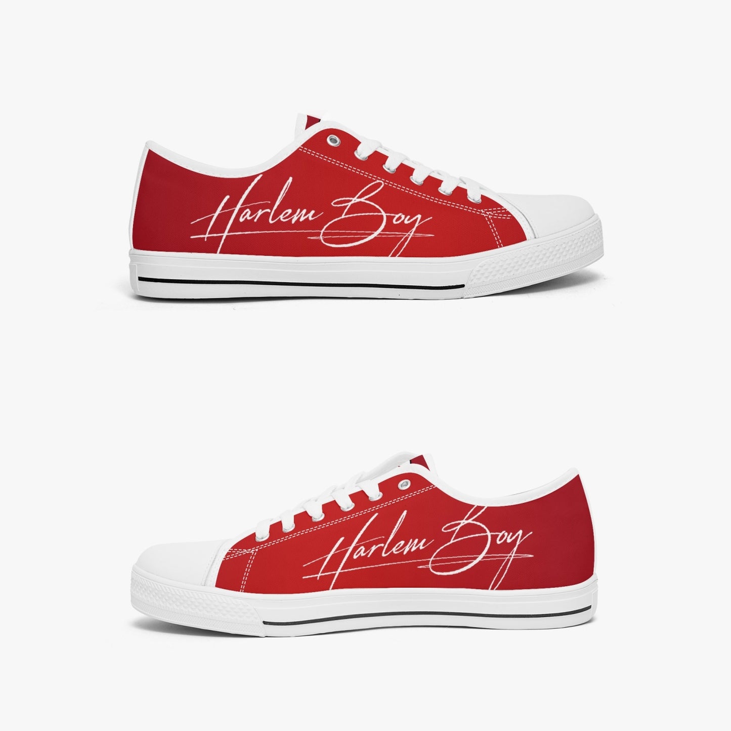 HB Harlem Boy "Lenox Ave" Classic Low Tops - Ruby - Men (Black or White Sole)