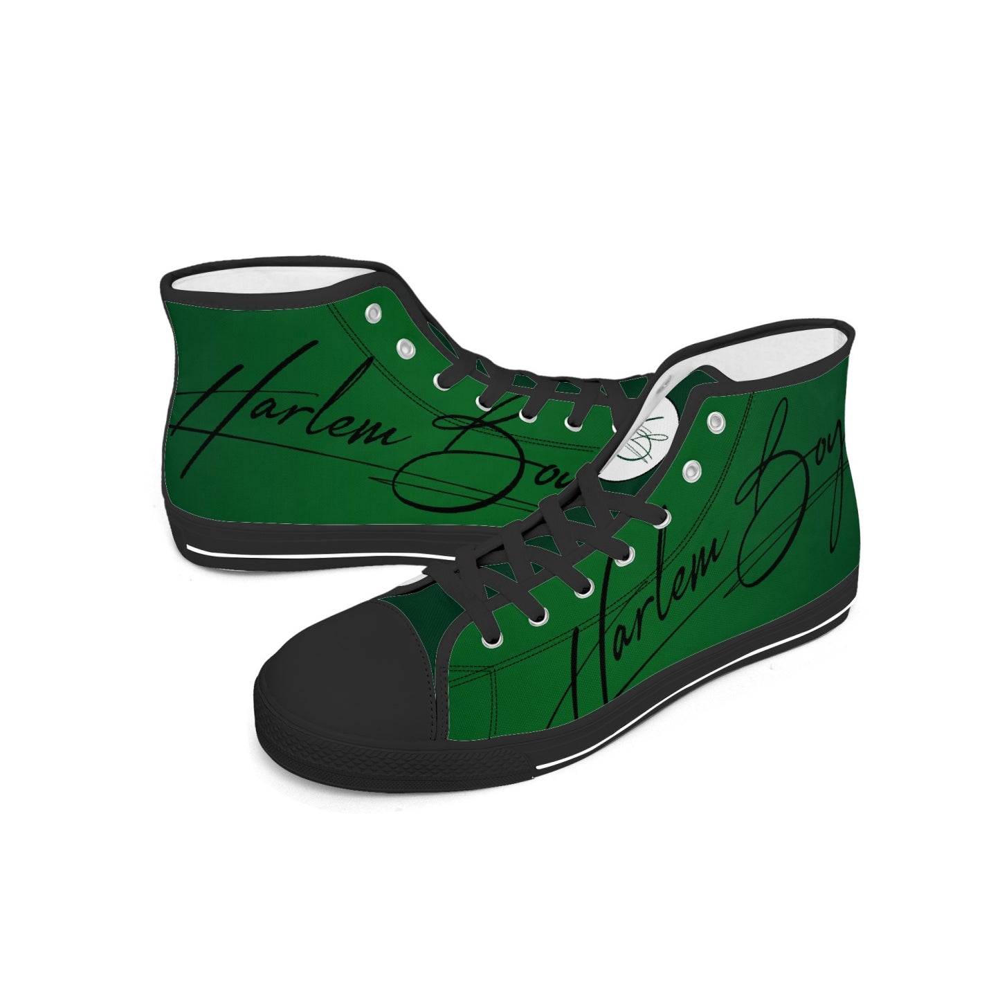 Harlem Boy "Lenox Ave" Unisex Classic High Tops - Emerald (Black or White Sole)