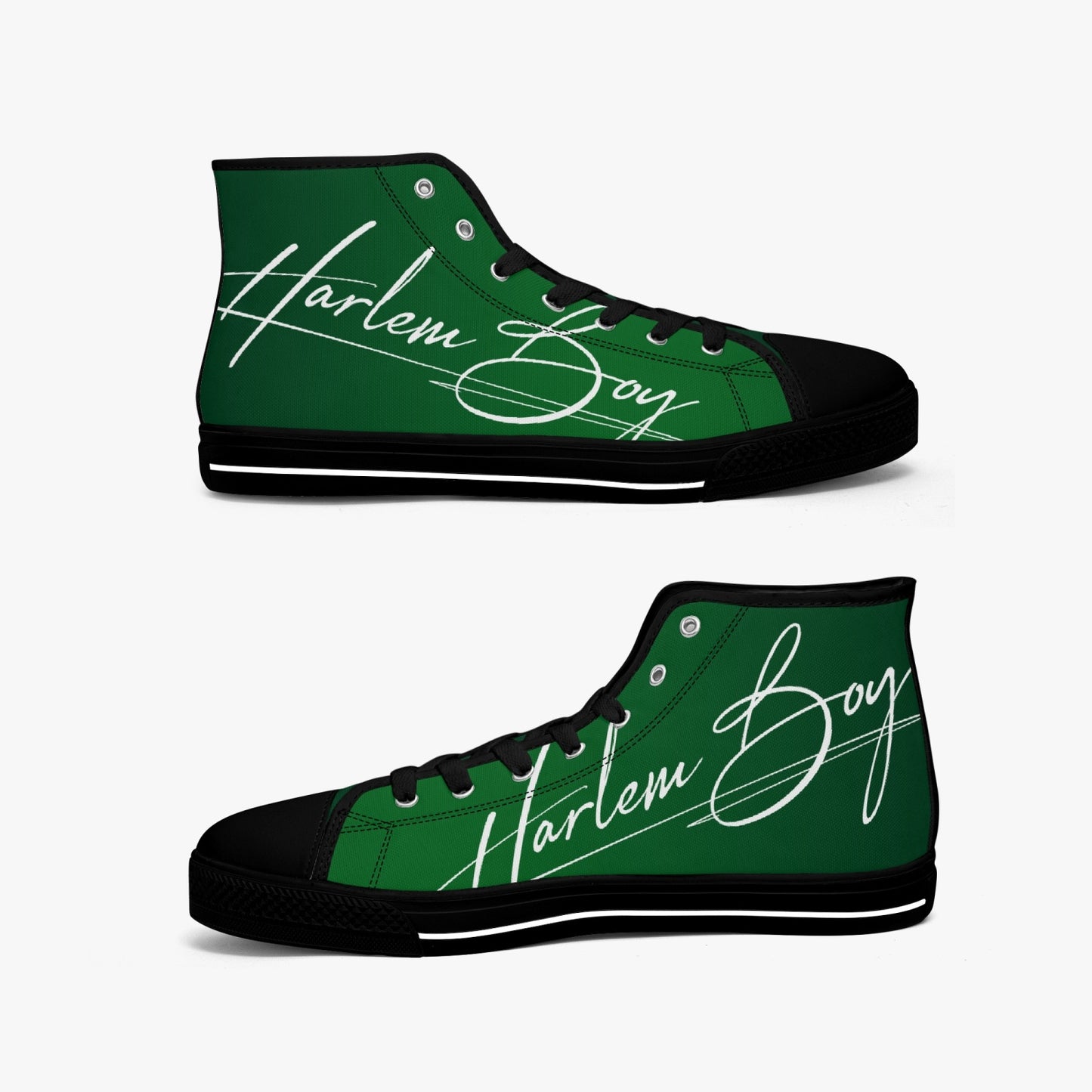 HB Harlem Boy "Lenox Ave" Classic High Top - Emerald - Men (Black or White Soles)