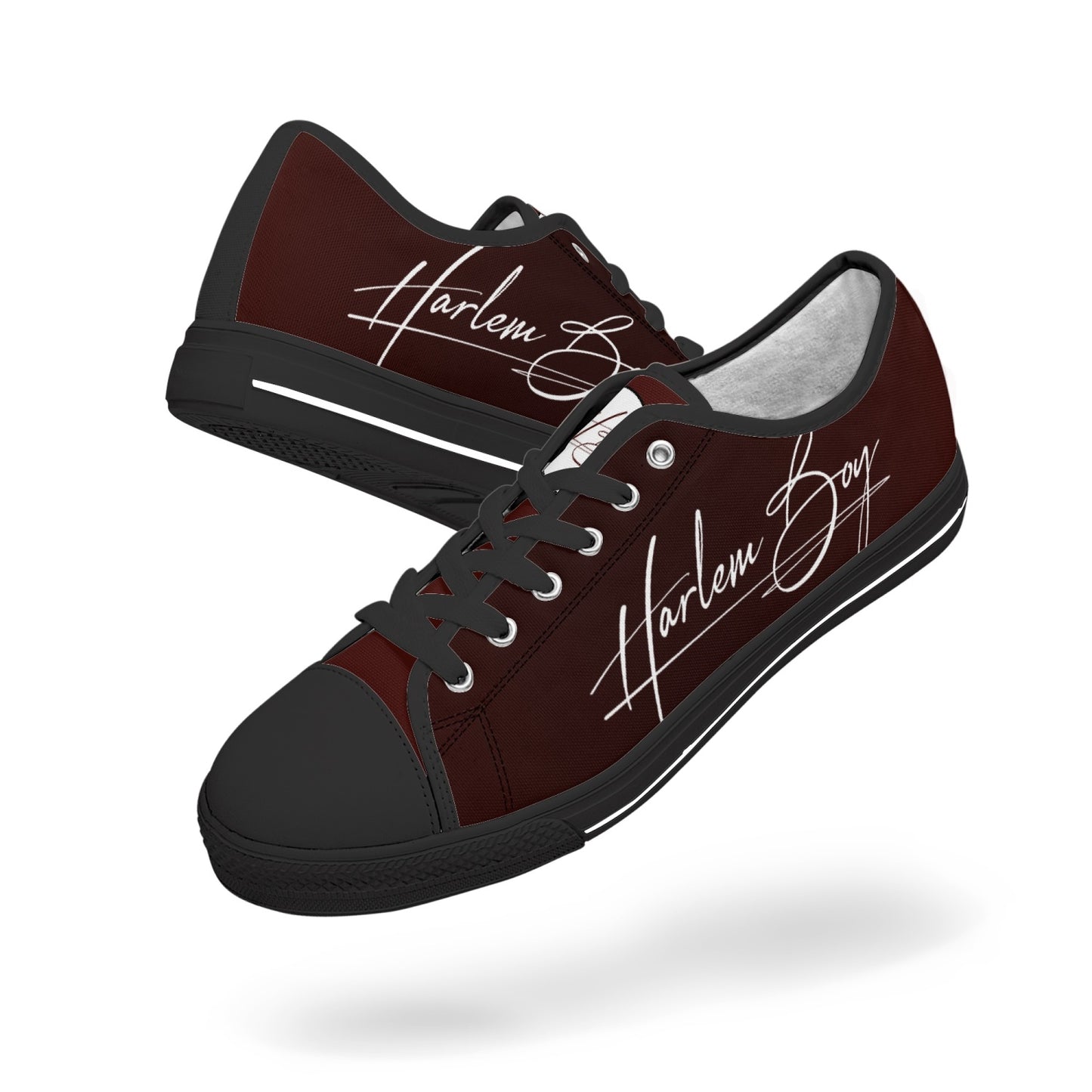 Harlem Boy "Lenox Ave" Unisex Classic Low Tops - Burnished Mahogany (Black or White Sole)