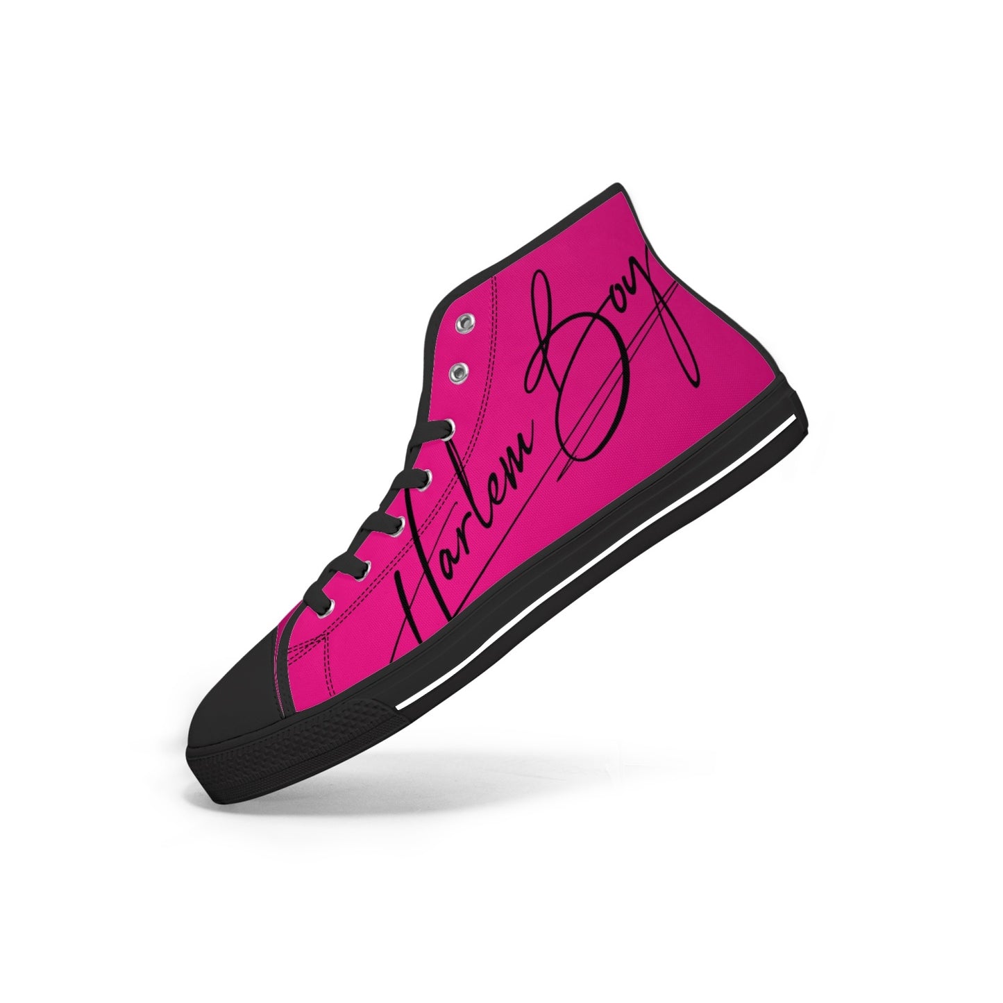 Harlem Boy "Lenox Ave" Unisex Classic High Tops - Fuchsia (Black or White Sole)