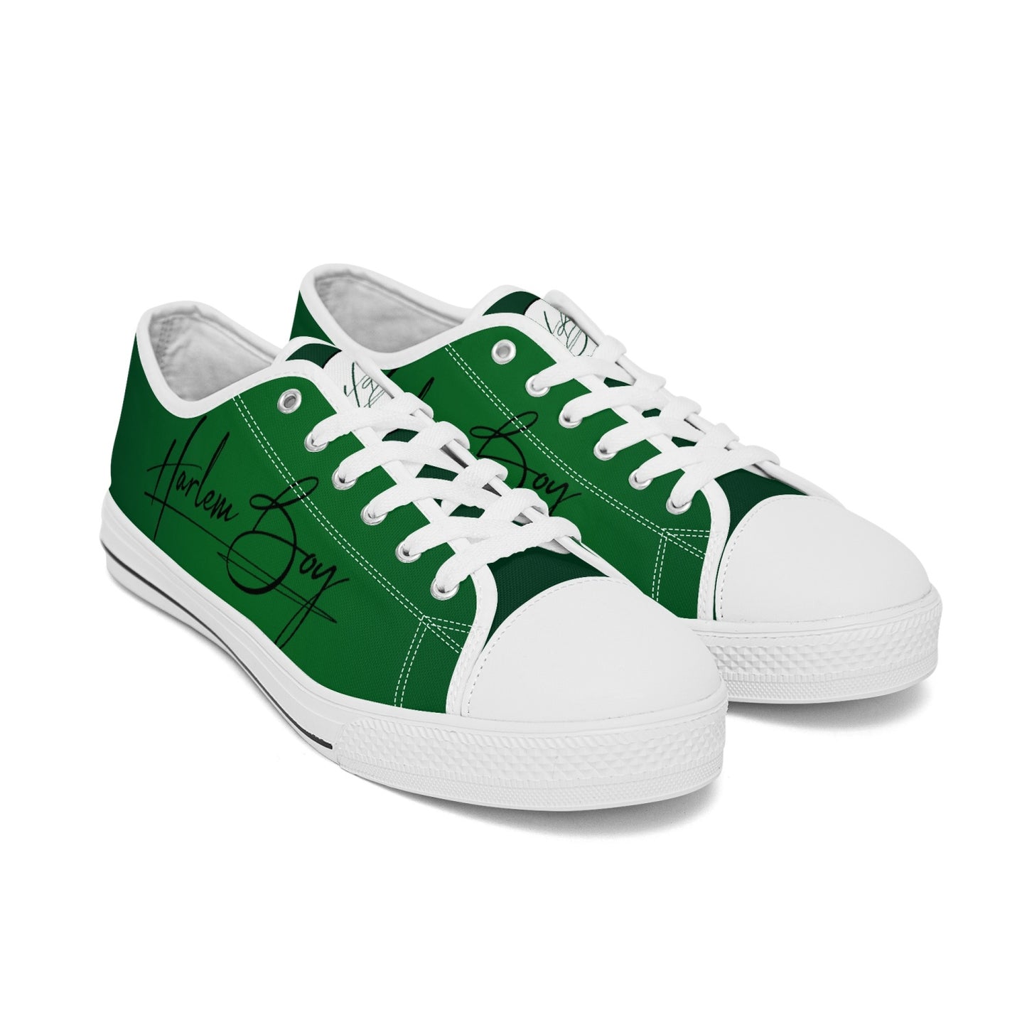Harlem Boy "Lenox Ave" Unisex Classic Low Tops - Emerald (Black or White Sole)